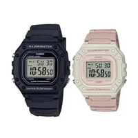 JAM TANGAN COUPLE CASIO DIGITAL ORIGINAL RESIN BLACK GREEN & PINK CASIO W-218H-1A W-218HC-4A2 CASIO