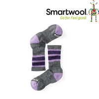【SmartWool 美國 兒童 健行中級避震條紋中長襪《中性灰》】SW001105/排汗襪/保暖襪/兒童襪