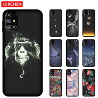 JURCHEN Phone Case For Samsung Galaxy M31S Matte Thin Back Cover For Samsung M31 S M 31S M317F/DS Fashion Cartoon Cat Pattern