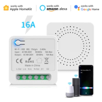 Smart WiFi Switch 16A Mini Smart Breaker For Apple Homekit Siri Voice Control 2-way Control Switch Work with Alexa Google Home