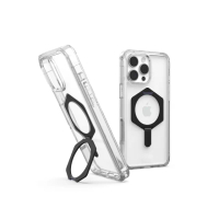 【UAG】iPhone 16 Pro Max 磁吸耐衝擊支架全透保護殼-極透明（黑圈）(支援MagSafe無線充電)