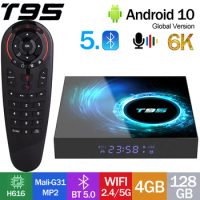100% Original T95 BT5.0 Android10 Smart TV Box 6K H616 Quad Core CPU 2.4G/5G WIFI Fast TV Prefix VS H96 MAX X96MAX TANIX X96Q