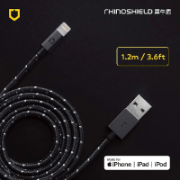 RHINOSHIELD 犀牛盾 Lightning to USB-A for 1.2M∣1.2公尺-黑色編織款充電/傳輸線(iPhone/iPad適用)
