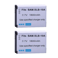 2Pcs SLB-10A SLB 10A SLB10A Camera Battery for Samsung SL102 SL202 SL420 SL620 SL820 HZ10W HZ15W ES55 L100 L110 L200 L210 L310W