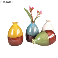 Ceramic vase creative porcelain home decoration accessories table decor Simple Mini vase pure craft Chinese Mediterranean style