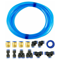 Pneumatic 6mm OD 4mm ID Polyurethane PU Air Hose Pipe Tube Kit, 10 Meter 32.8ft