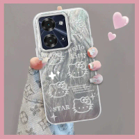 เคสโทรศัพท์, สำหรับ itel P40 Plus, ซิลิโคน TPU บางเฉียบ, โปร่งใส, พร้อมการออกแบบหน้าจอขนนก, ลายแมวเร
