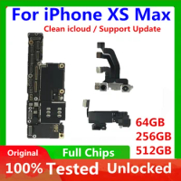 For iPhone XS Max Motherboard Unlocked Original Mainboard With Face ID 64gb 256gb Clean iCloud Logic Board Plate Fully Tested