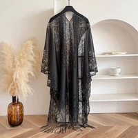 Outer Kaftan Transparan Elegan Cantik Dengan Rumbai Elegan / Outwear Lace Halus Sexy / Luaran Transp
