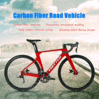 TWITTER R10 Fully Hidden Carbon Fiber Road Vehicle Barrel Axle Disc Brake 22 Speed 700C Wind Breaking Racing Car Sports Bike