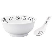 asdfkitty*日本製 SNOOPY史努比多表情 陶瓷拉麵碗附湯匙 丼飯碗 大碗公-1100ML-正版商品