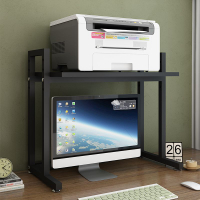 桌上置物架 書架 小型收納架 電腦顯示器支架可調節打印機置物架桌面分層書架辦公桌上收納架子0522