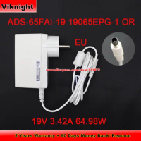 Genuine EU Plug ADS-65FAI-19 AC Adapter 19V3.42A for LG EAY65689601 EAY65689602 19065EPK-1 19065EPG-1 27GL850 with 6.5X4.4mm Tip