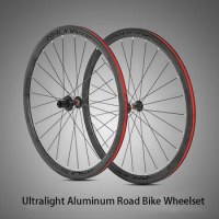 Ultralight Road Bike Wheel Set Aluminum Alloy 4 Bearing Circular Spoke 700C Cassette Bicycle Wheelset Hub