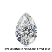 Messi Jewelry E VVS1 14.32CT lab grown diamond CVD IGI certificate LG623425840 PEAR Diamonds Stone