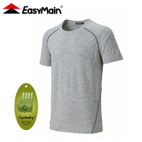 【EasyMain 衣力美 男 排汗短袖T恤《煙灰》】TE21031/機能上衣/透氣上衣/運動排汗衫/短袖