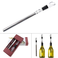 Quick Freezer Portable Stainless Steel Wine Cooler Chiller Stick with Pourer and Acrylic Material Barware for Kitchen Bar KTV
