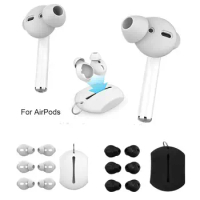 3 Pairs Silicone Earbuds Cover with Earphone Pouch for Apple Airpods Bluetooth headset Accessories