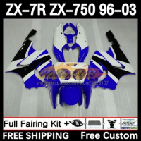 Body Kit For KAWASAKI NINJA ZX-7R ZX-750 96 97 98 99 129No.148 ZX 7R 750 7 R ZX750 ZX7R 2000 2001 2002 2003 Fairing blue white