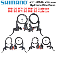 Shimano DEORE SLX XT M6100 M6120 M7100 M7120 M8100 M8120 2 or 4 Piston Hydraulic Disc Brake Set for Mountain Bike MTB Original