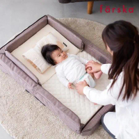 farska 透氣好眠可攜式床墊13件組 2色選 升級版可摺疊嬰兒床墊