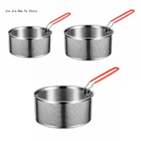 E8BD Convenient Fryer Basket Kitchen Cooking Strainers Colander for French Fry Wire Mesh French Chip Frying Baskets Home