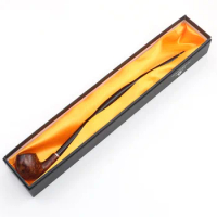 Creative Wood Resin Pipe With Large Volume Long Smoke Pipe Durable Trombone Tobacco Pipe With Gift Box