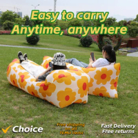 Outdoor Lazy Inflatable Sofa Network Red Sports Air Bed Outdoor Portable Recliner Single and Double Fold-out Bed Pillow