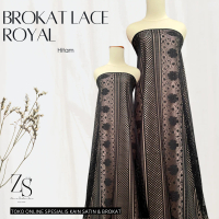 Kain Brokat Lace Vintage Royal Warna Black Hitam