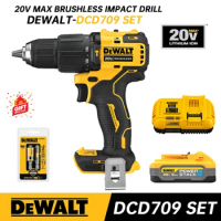 DEWALT DCD709 20V Brushless Cordless Compact Hammer Impact Drill Driver Hand Electric Screwdriver Power Tools DCB1104 DCB118