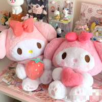 Đồ Chơi Nhồi Bông Kuromi, MINISO Dễ Thương, Vị Trí Ngồi Dâu Tây, Quà Sinh Nhật, My Melody