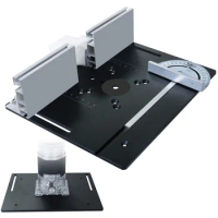 Aluminum Router Table Insert Plate W/ Miter Gauge Guide and Bracket for Woodworking Benches Table Saw Trimming Engraving Machine