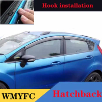 Car Windows Visor for Ford Fiesta Hatchback 2009~2017 Door Vent Deflector Smoke Guard Cover Awnings Sun Rain Eyebrow Accessories