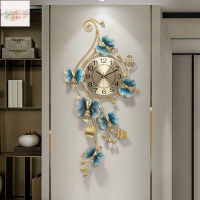 歐式創意時鐘 掛鐘 壁鐘 掛墻鐘 現代簡約 鐵藝金屬 靜音時鐘 客廳餐廳沙發背景墻面壁鐘 創意手工藝術品 時尚裝飾鐘錶