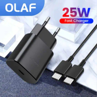 Olaf 25W USB C Charger For Samsung Adapter Type C Fast Charging Cables Type C For Samsung S20 Galaxy S22 ultra S21 Note10 20 A53