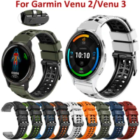 22mm Silicone Strap Band For Garmin Venu 3 2 Vivoactive 4 Watchbands Forerunner 745 965 255 265 Watch Bracelet Wristband Correa