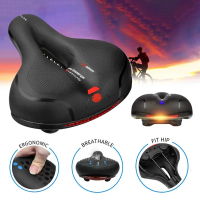 Comfortable Wide Bicycle Saddle, Mountain Bike Sponge Cushion Seat for Enhanced Cycling Experience E