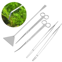 A HOT  1PC Aquarium Live Plant Fish Tank Tools Set Scissors Tweezers Gravel Leveler Aquarium Glass C