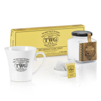 【TWG Tea】伯爵早餐茶茶包禮物組(伯爵早餐茶 黑茶 15包/盒+馬克杯+茶碟+糖罐)