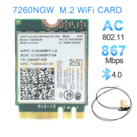 Wifi Card For Intel Dual Band Wireless-AC 7260NGW 7260AC NGFF 867Mbps BT4.0 Wlan Card Support Asus/Acer/Dell/Toshiba Laptop