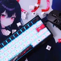 Yuki Aim Keycaps Set PBT Five-Sided Sublimation Anime Keyboard Caps 92key Cherry Profile Key Caps for Mechanical Keyboard Gift