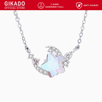 Set Kalung Gelang Anting Perak Murni S925 Liontin Bulan dan Bintang Silver Necklace Bracelet Earrin