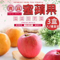 【一等鮮】日本青森蜜蘋果36粒頭6入禮盒x3盒(1.6kg/盒)