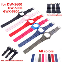 Watch accessories are suitable for DW5600 5610 5030 5025 small square male and female resin strap