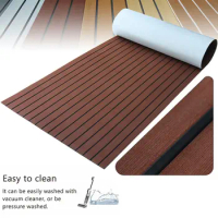 Cotton Faux Teak Marine Carpet Wood Dark Brown Boat Marine Sheet Boat Sheet 240*45CM Sheet EVA Foam