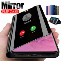 smart mirror flip case For samsung galaxy s21 fe 5g case magnetic stand phone cover For samsung s 21 fe 21fe galaxys21fe coques