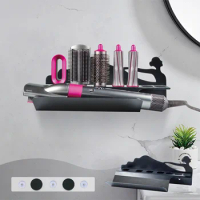 Airwrap Holder - Wall Mounted Hair Dryer Organizer with Sticker SS304 Material Perfectly Fits Dyson Airwrap Hair Styling Tool