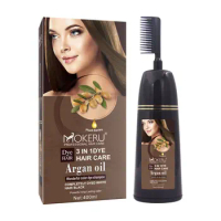 MOKERU Natural Comb Hair Color Dye Permanent Black Hair Dye Shampoo For Woman Brown Hair Dyeing