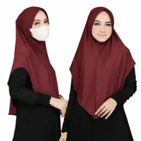 MUDAHHIJAB Jilbab Bergo Medina Hijab Instan lubang telinga Slip in Bahan Jersey Model (Bergo Melinda