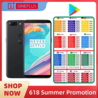 Original Oneplus 5T A5010 Mobile Phone 4G LTE 6.01" 8GB RAM 128GB Dual SIM Card Full Screen Snapdragon 835 used phone